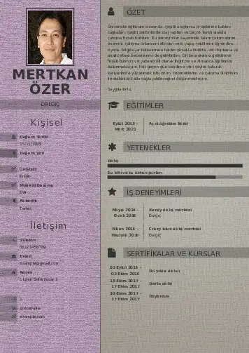 Dalgıç CV Örnekleri cv indir